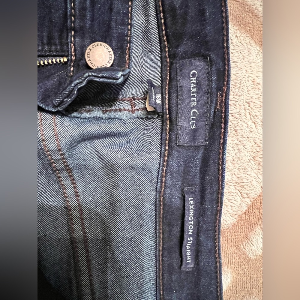 Charter Club size 16w Lexington Straight jeans in dark blue